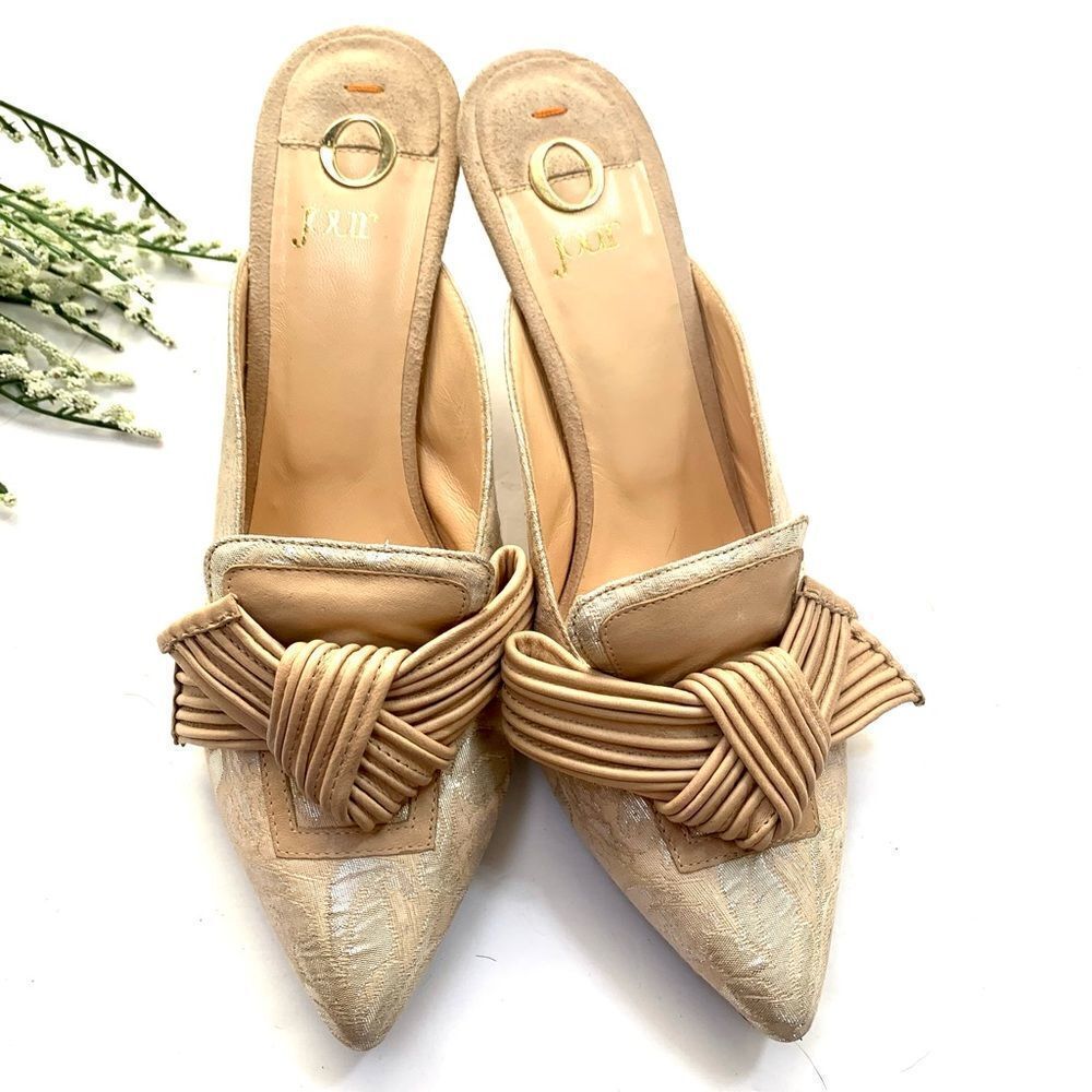 O Jour Old Satin/Leather Mules - Picture 7 of 10